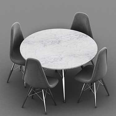 Modern Dining Table Set 3D model image 1 