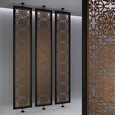 Elegant Aluminum Screen Divider 3D model image 1 