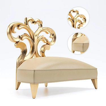 Elegant Heart-Back Occasional Chair 3D model image 1 
