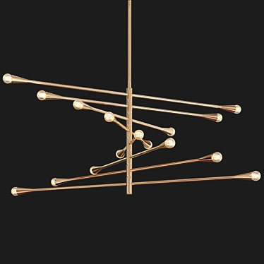 Elegant Brass Luisa Chandelier 3D model image 1 