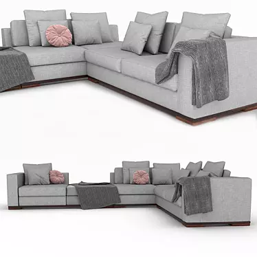 Vintage-inspired Heritage Sofa 3D model image 1 