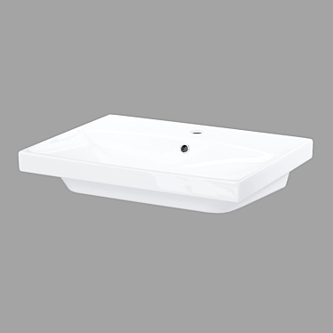 CITY 60: White Inset Washbasin 3D model image 1 