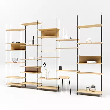 Minimalist Shelving System by Moebe 3D model image 1 