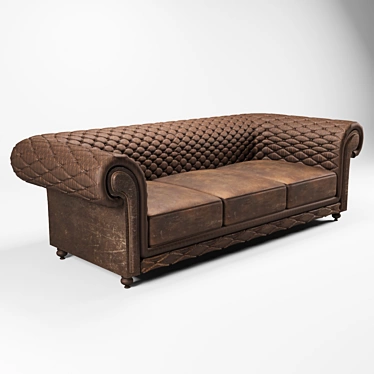 Stylish Leather Sofa: Perfect for Office and Home 3D model image 1 