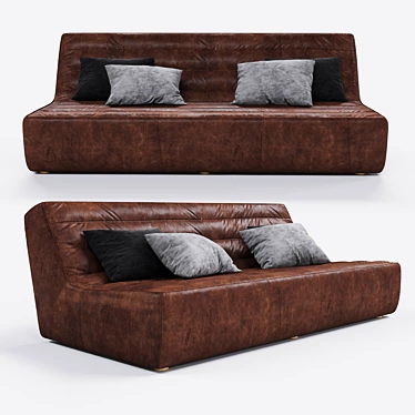 Luxurious Chelsea Leather Sofa 3D model image 1 