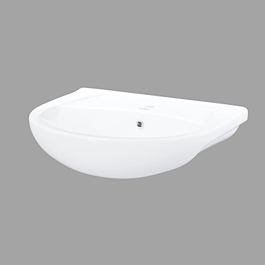 Sleek White Inset Sink: ERICA eri55 3D model image 1 