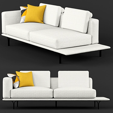 Elegant Nocelle 3 Seater Sofa Set 3D model image 1 
