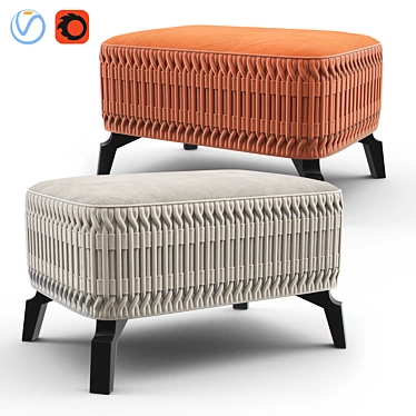 Modern Velvet Flame Bench by Memoir 3D model image 1 