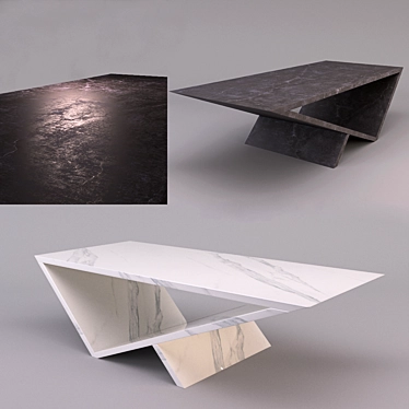Sleek Stone Coffee Table 3D model image 1 