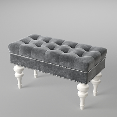Luxurious Handcrafted Gray Velvet Banquette: Barlett 3D model image 1 