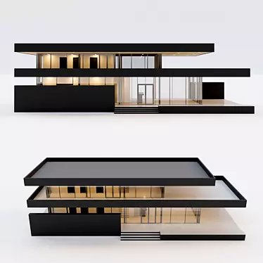 Minimalist Terrace House Villa 3D model image 1 