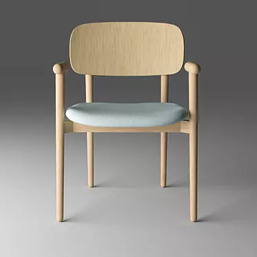 Elegant Ash Wood Chair 3D model image 1 