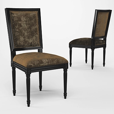 French Style Dining Chair 19: Elegant and Classic 3D model image 1 