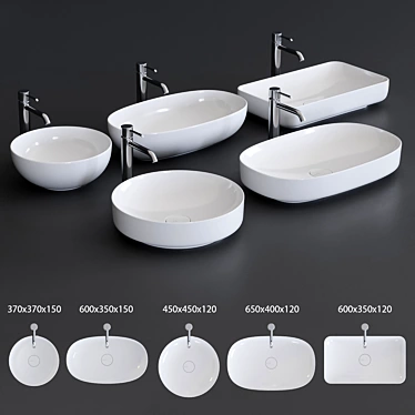 Form Washbasin | Ceramic Countertop Sink 3D model image 1 