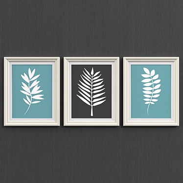 Tropical Leaf Art Prints Set 3D model image 1 