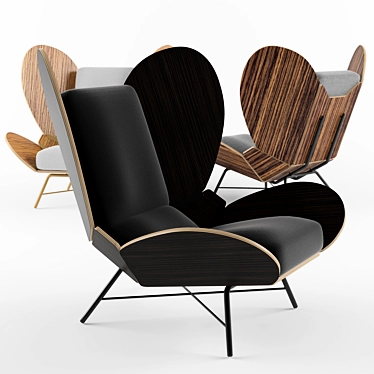 Freewing Lounge Chair: Maximum Comfort and Style 3D model image 1 