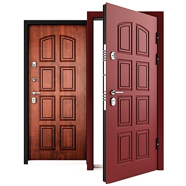 Torex Snegir 60 PP - Red Wood Steel Door 3D model image 1 