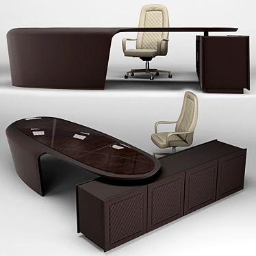 Luxury Rayleigh Conference Chair & PRESIDENT Desk Combo 3D model image 1 