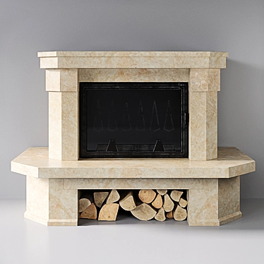 Stimlex Leora CCF | Marble Fireplace 3D model image 1 