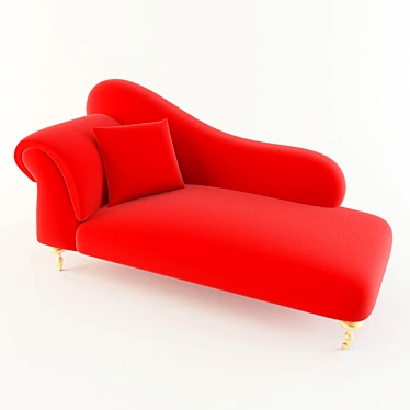 Luxurious Reed Velvet Chaise Lounger 3D model image 1 