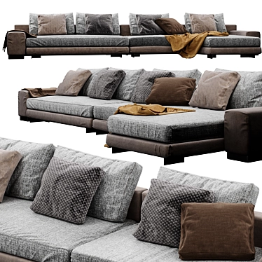 Sophisticated and Stylish: Minotti Daniels Sofa 3D model image 1 