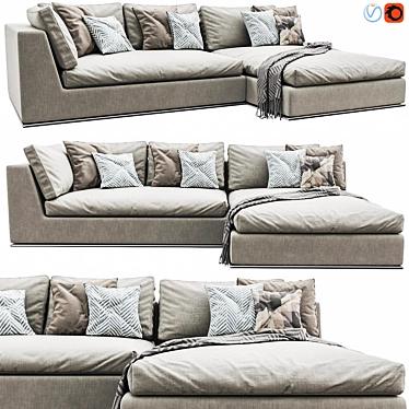 Contemporary Hamilton End Corner Sofa 3D model image 1 