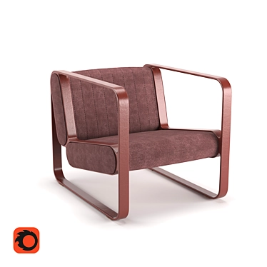 Durable Metal Frame Chair 3D model image 1 