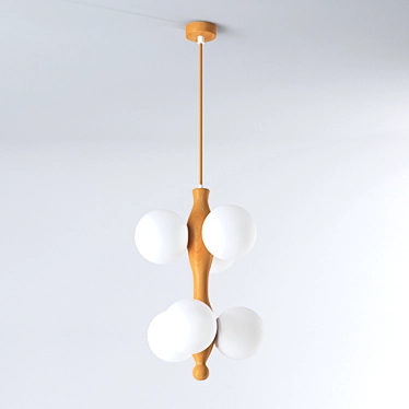 THEMIS Pendant Light: Natural Opal Glass, E14 Lampholder 3D model image 1 