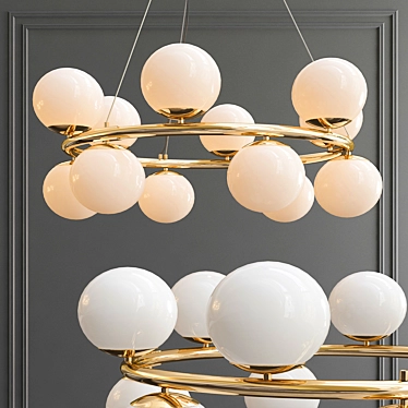 Bubbly Brass Pendant Light 3D model image 1 