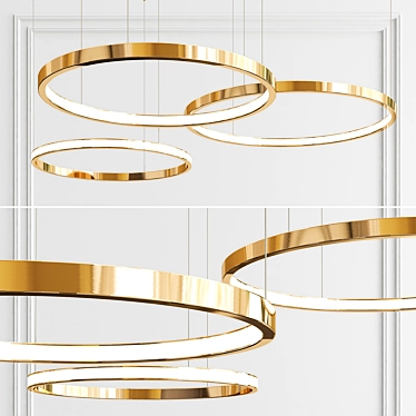 Modern Elegance: Lahti Ring Chandelier 3D model image 1 