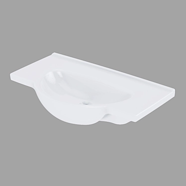 Sleek White Built-In Sink: NATI 80 3D model image 1 