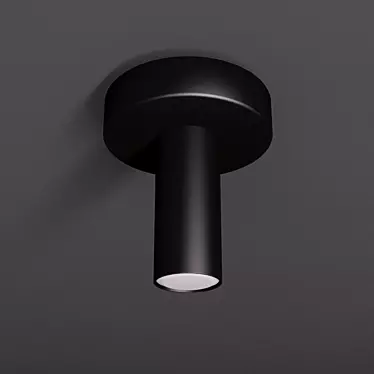 Sleek Black Ceiling LED Fixture 3D model image 1 
