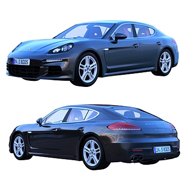 Luxury Black Porsche Panamera 4S 3D model image 1 