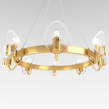 Golden Modern Pendant Light: Tropic 44.2138 3D model image 1 