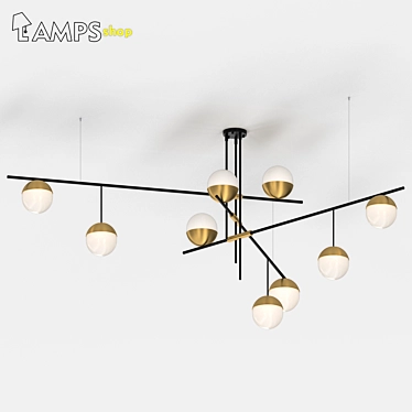 TECHNUM Triple: Sleek Glass Pendant Light 3D model image 1 