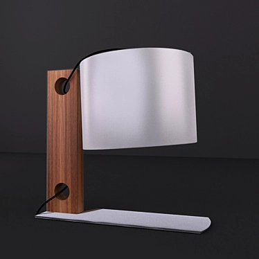 Frosted Glow Wooden Table Lamp 3D model image 1 