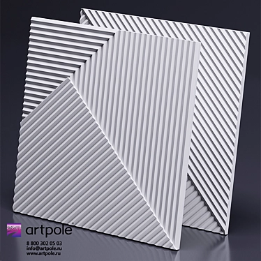 Fields 3D Gypsum Panel: Innovative Design by Artpole 3D model image 1 