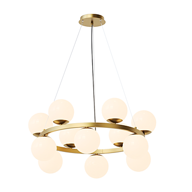 Modern Glass Globe Ring Chandelier 3D model image 1 