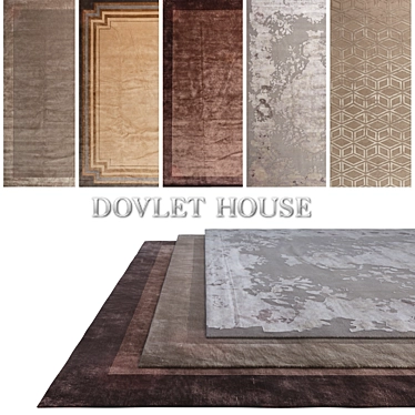  DOVLET HOUSE Silk and Wool Carpets (Set of 5) 3D model image 1 