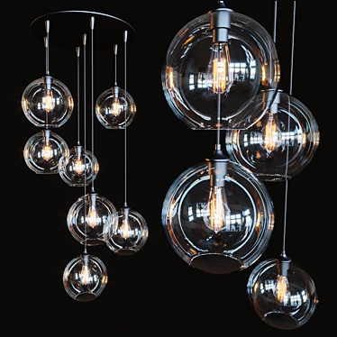 Modern Circular Pendant Light 3D model image 1 