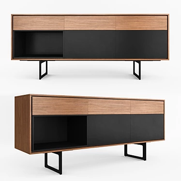 Aura Modern Credenza - Stylish Storage Solution 3D model image 1 