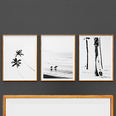 Wooden Framed Picture Set 3D model image 1 