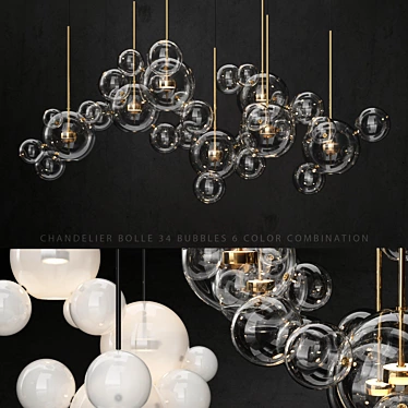 G&C Bolle 34 Bubble Chandelier 3D model image 1 