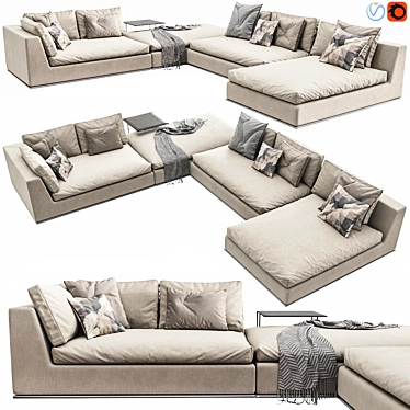 Minotti Hamilton Corner Sofa 157x104x73 3D model image 1 