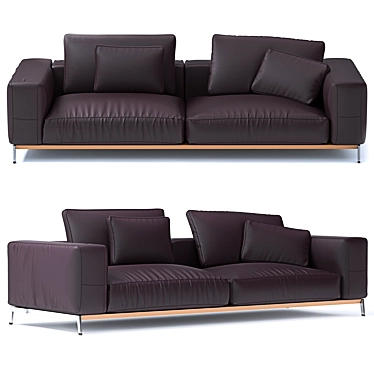 Sleek Ettore Sofa by Citterio 3D model image 1 