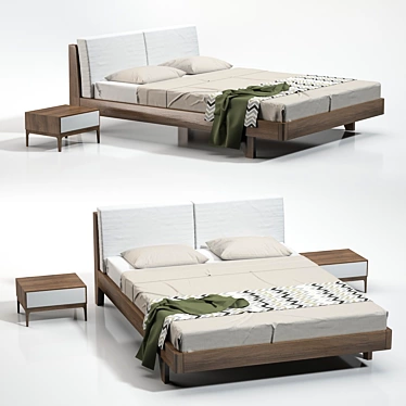 Modern Scandinavian Mikkel Bed - Rove Concepts 3D model image 1 