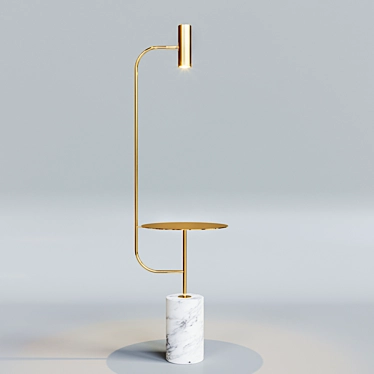 Sleek Marble Reflector Floor Lamp 3D model image 1 