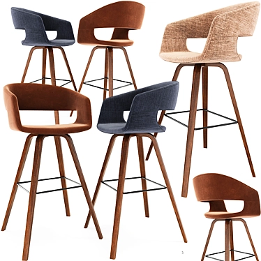 Sleek Chino Counter Stool - Modern Design for Stylish Spaces 3D model image 1 