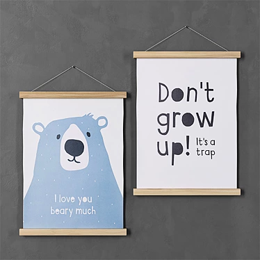 Bear and Grow Up Picture Frame (30 x 40 cm) 3D model image 1 