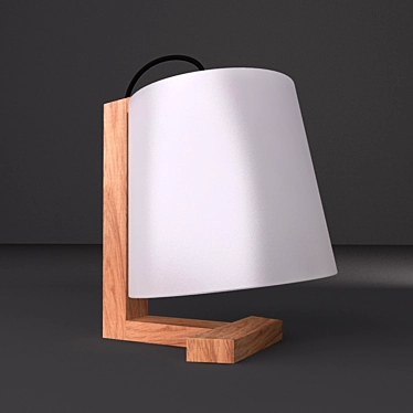 Elegant Wood and Glass Table Lamp 3D model image 1 